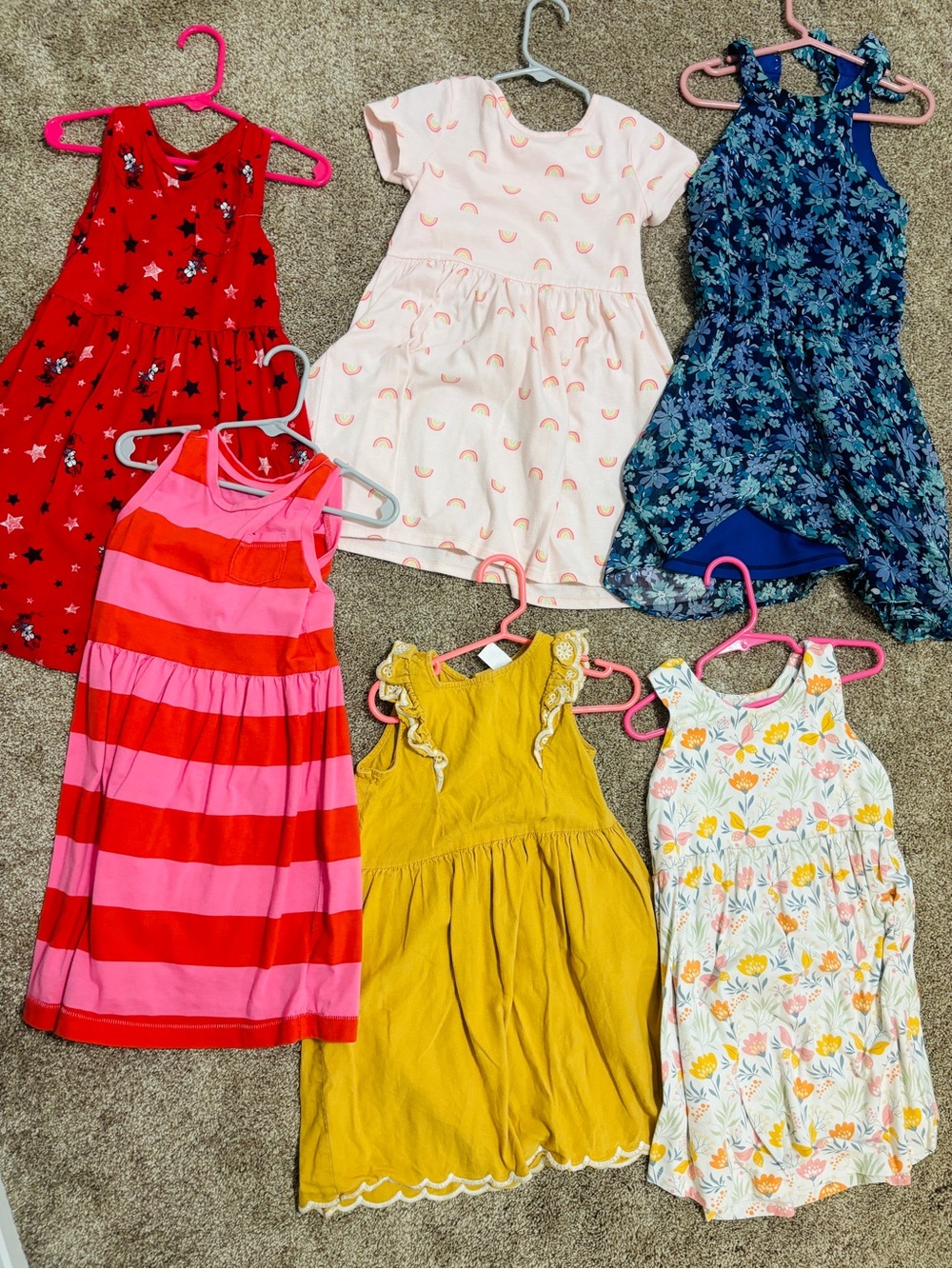 Lot of 6: Girls' Dresses size 5: bamboo, Gap, Disney, Carters